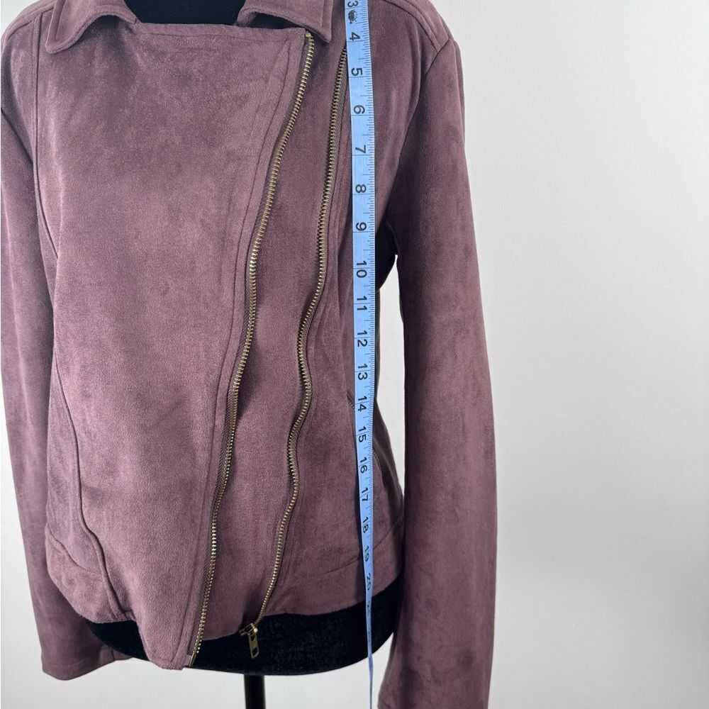 Eden society mauve soft Moto Jacket with Asymmetrical Zipper women’s large - Picture 14 of 15